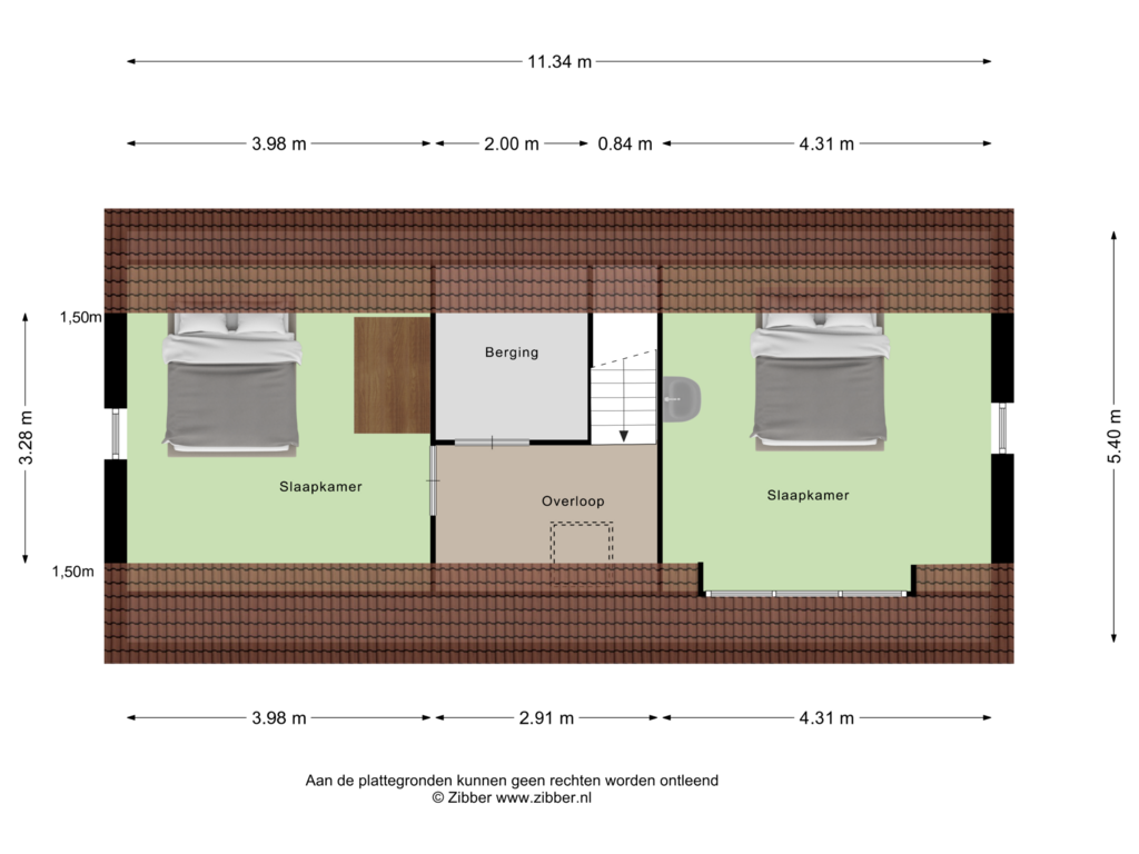 Bekijk plattegrond van Tweede verdieping van Graslook 1