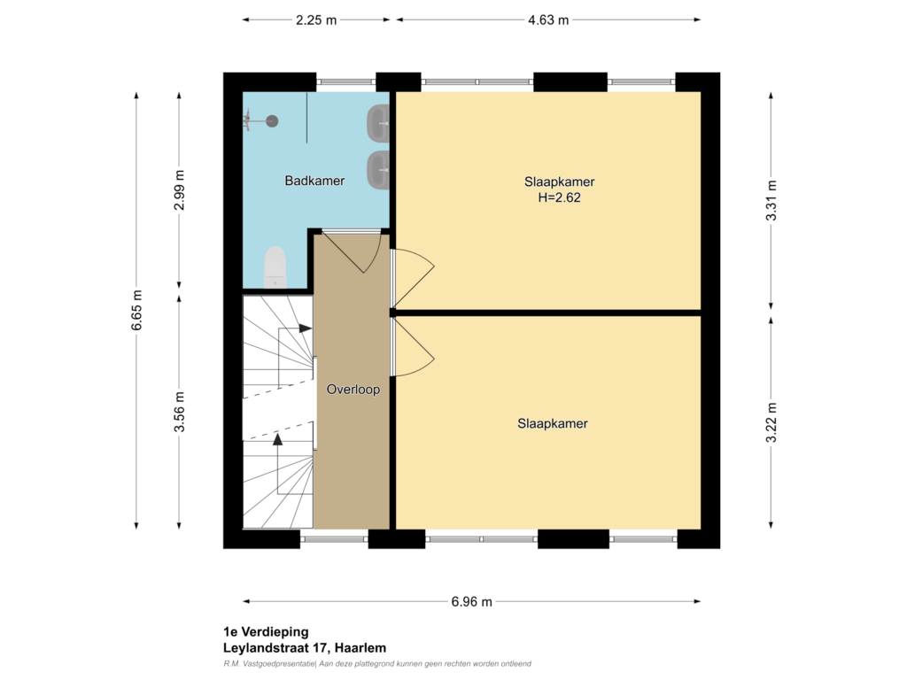 Bekijk plattegrond van 1e Verdieping van Leylandstraat 17