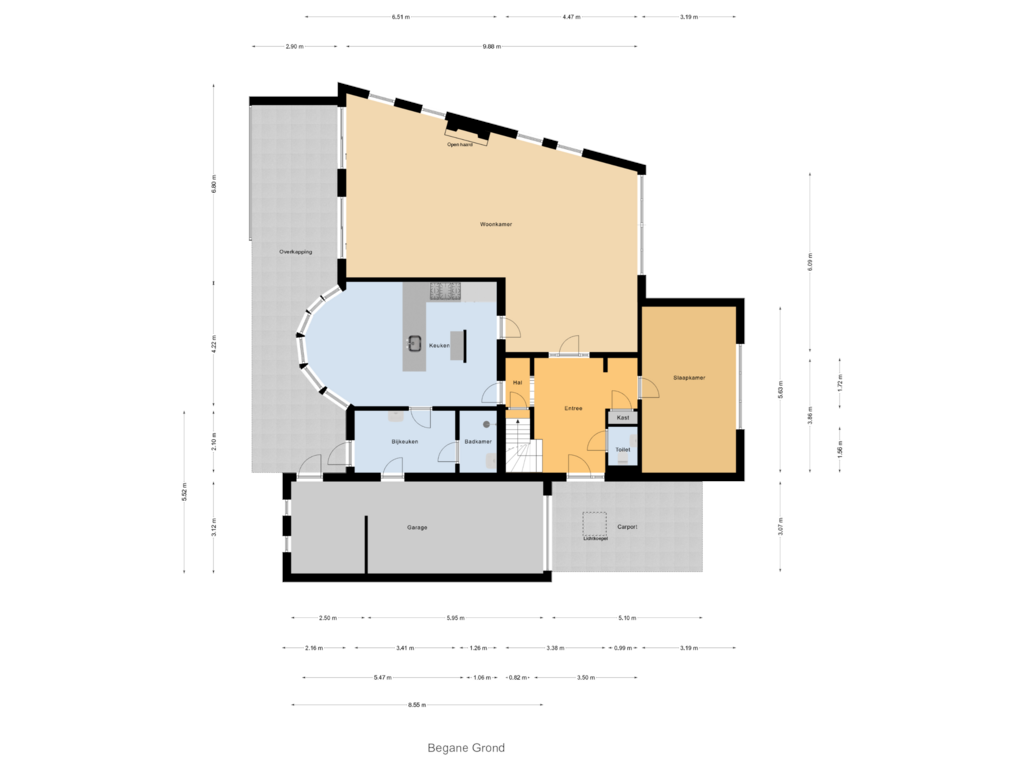 View floorplan of Begane Grond of Jan de Vriesstraat 8