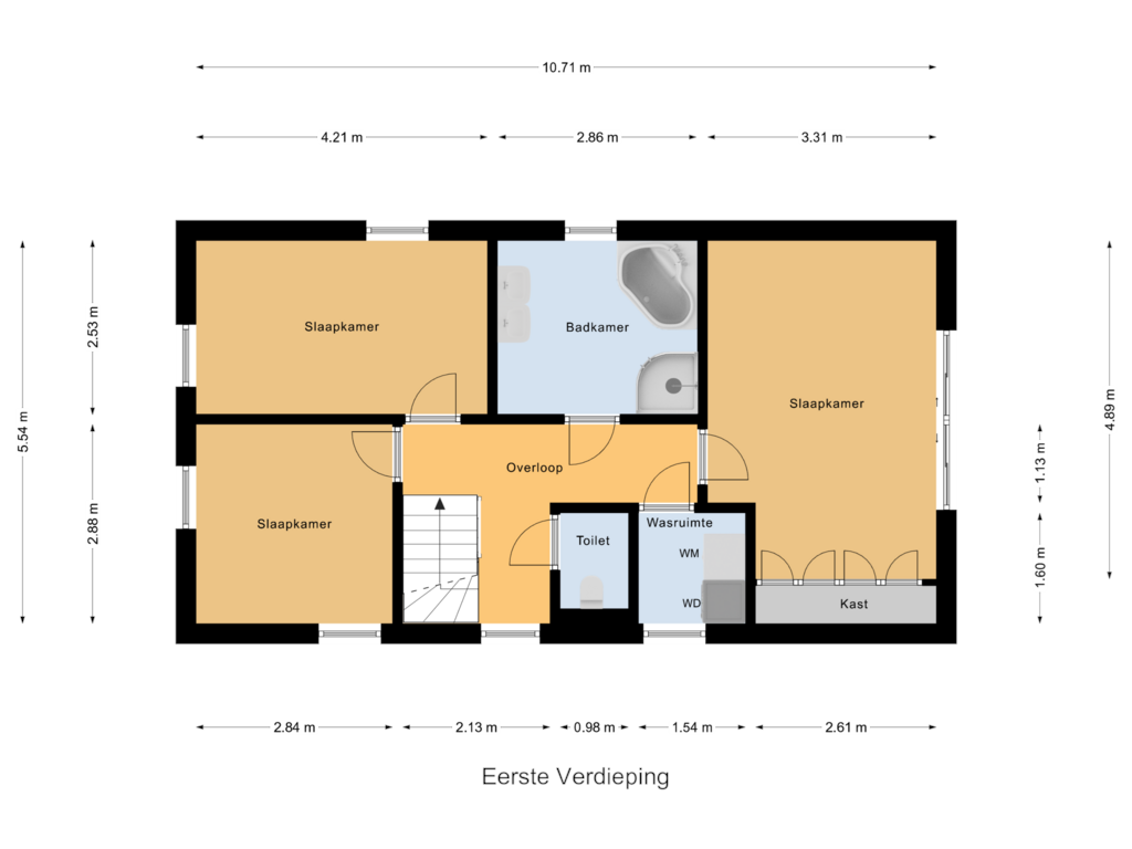 View floorplan of Eerste Verdieping of Jan de Vriesstraat 8