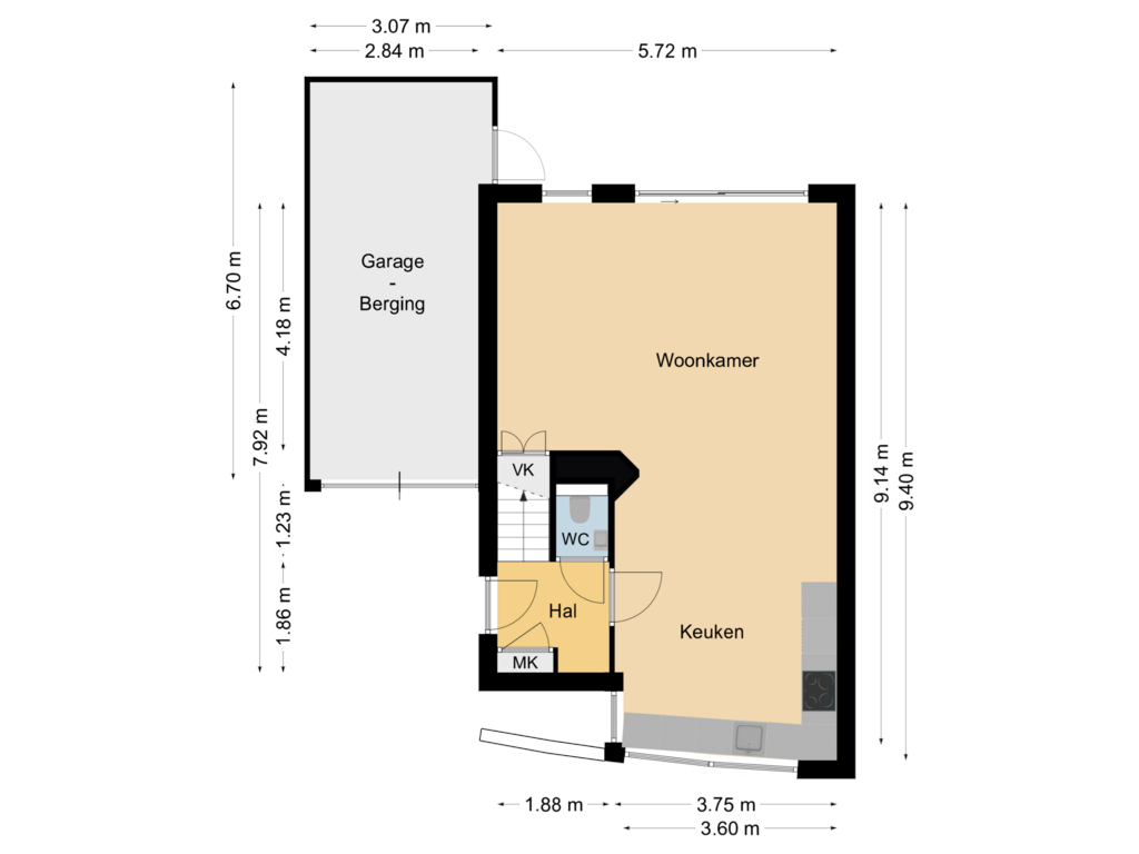 Bekijk plattegrond van Begane Grond van Kosterij 28