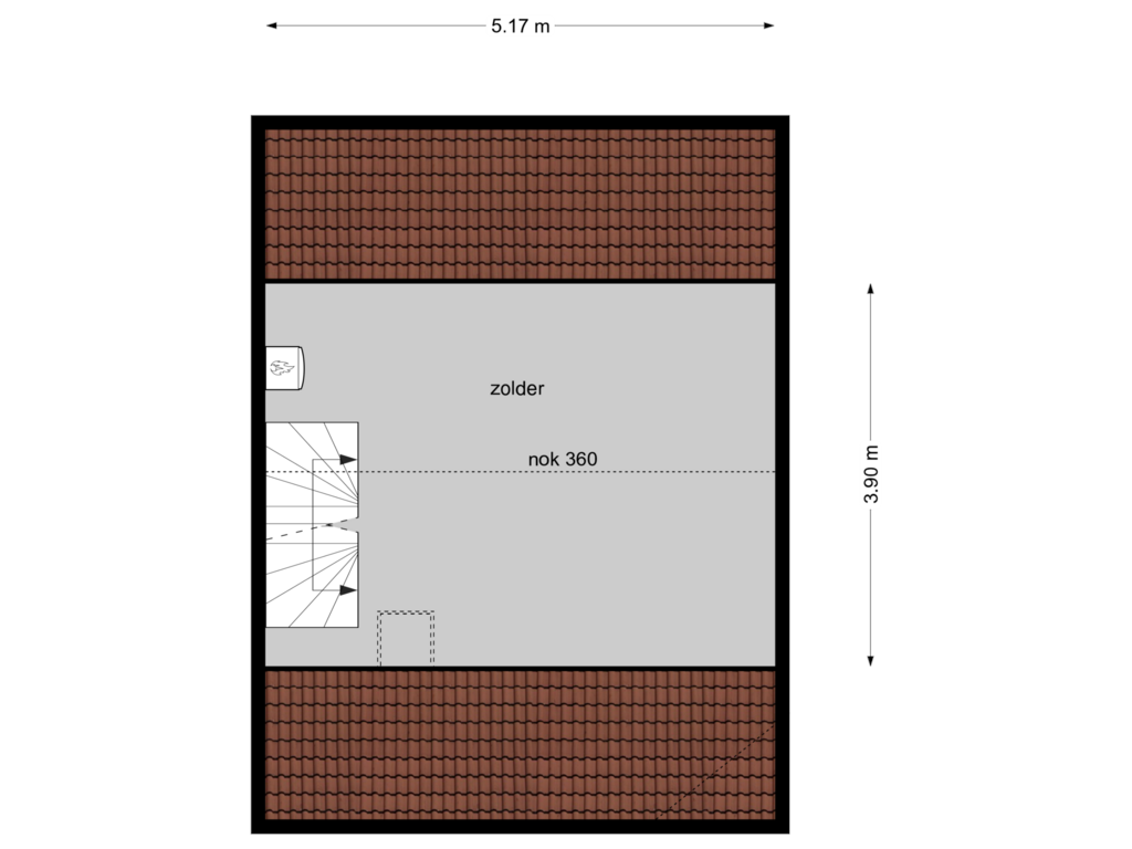 Bekijk plattegrond van zolder van Postlaan 33