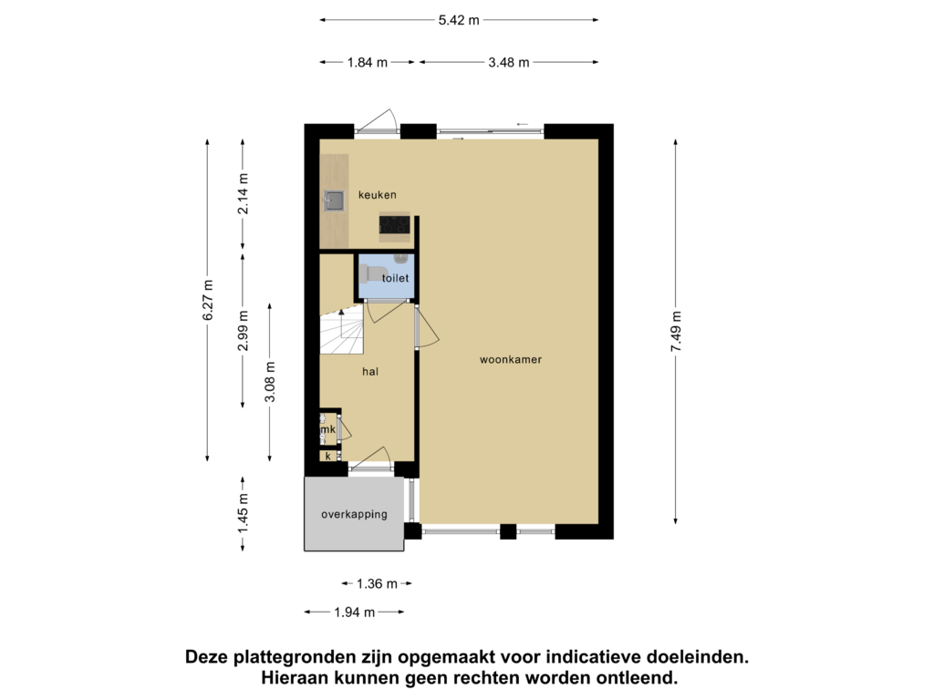 Bekijk plattegrond van Begane grond van De Zwaluw 38