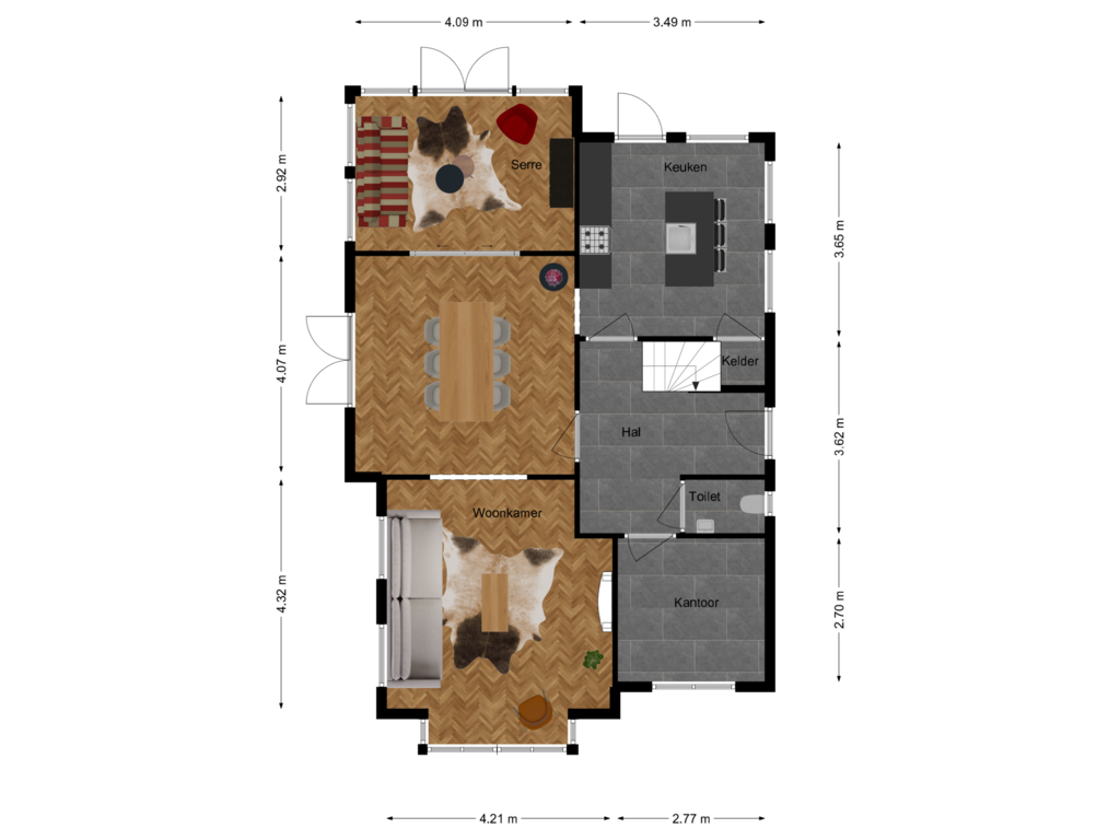 View floorplan of Begane grond of Mr. van Coothstraat 40