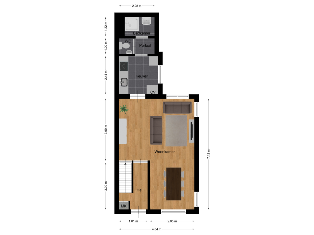 Bekijk plattegrond van Begane grond van Doctor Poelsstraat 1