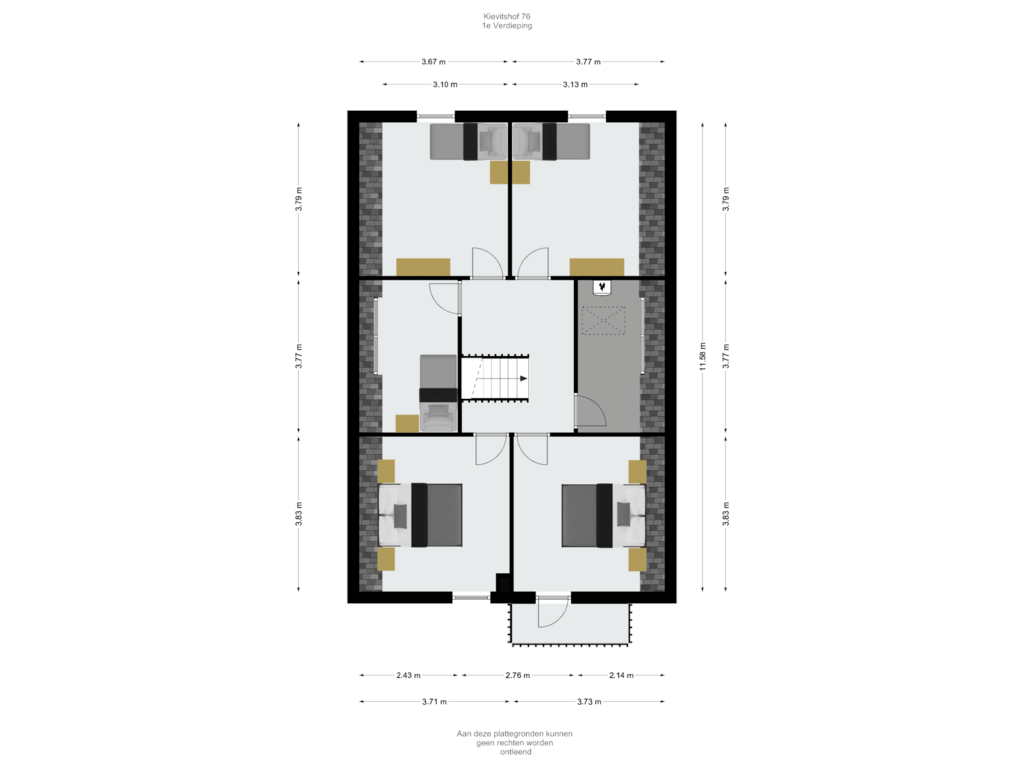 View floorplan of 1e Verdieping of Kievitshof 76