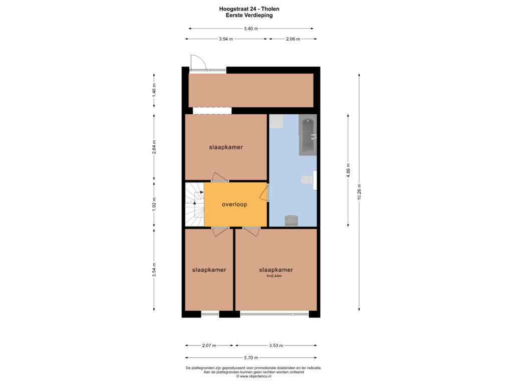 Bekijk plattegrond van EERSTE VERDIEPING van Hoogstraat 24