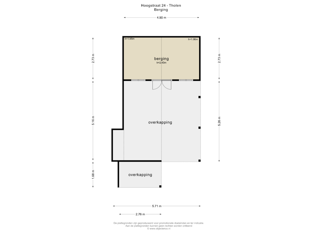 Bekijk plattegrond van BERGING van Hoogstraat 24