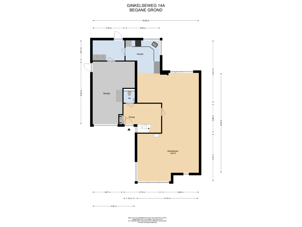 Bekijk plattegrond van Begane grond van Ginkelseweg 4-A