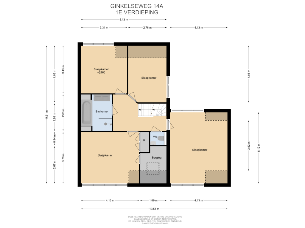 Bekijk plattegrond van 1E Verdieping van Ginkelseweg 4-A