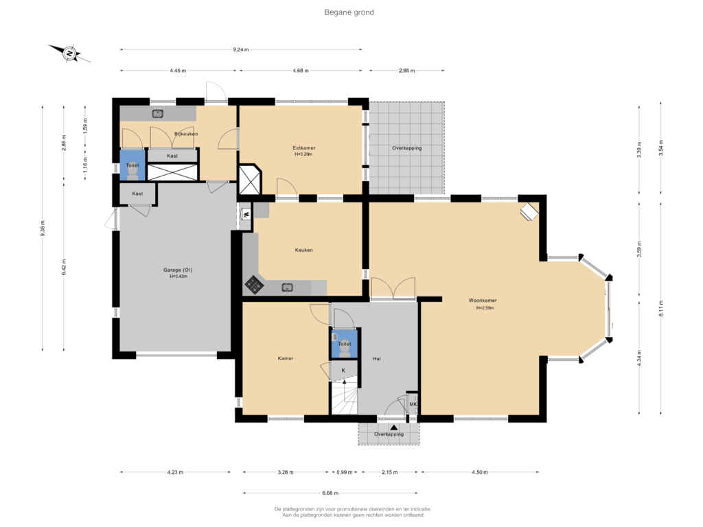 Bekijk plattegrond van Begane grond van Gildestraat 20