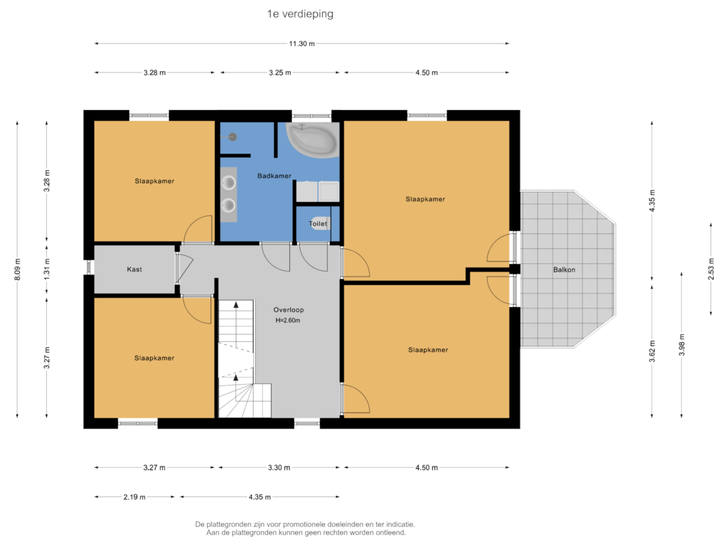 Bekijk plattegrond van 1e verdieping van Gildestraat 20