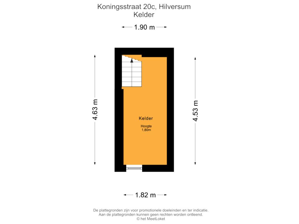 Bekijk plattegrond van Kelder van Koningsstraat 20-C