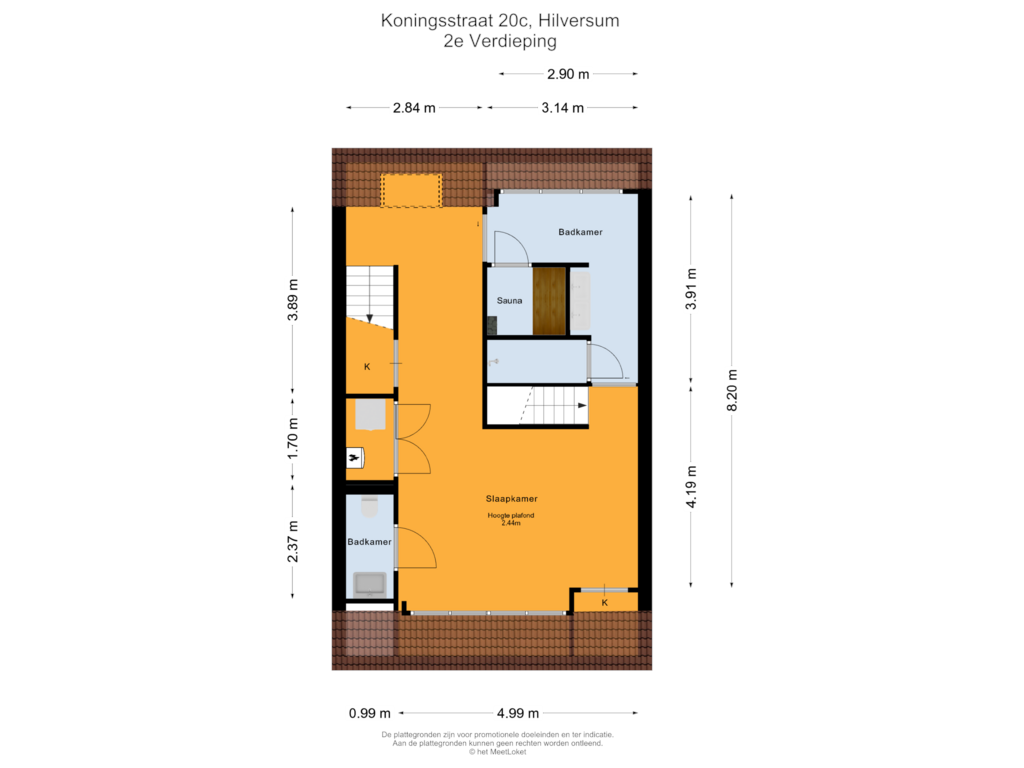 Bekijk plattegrond van 2e Verdieping van Koningsstraat 20-C