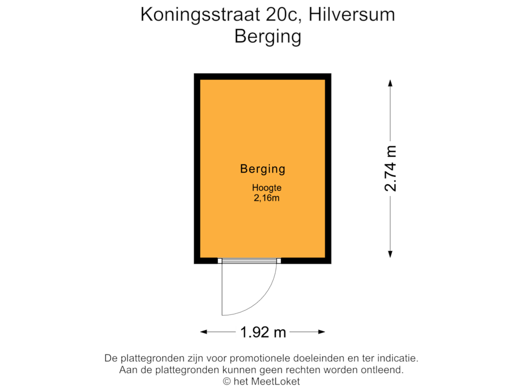 Bekijk plattegrond van Berging van Koningsstraat 20-C