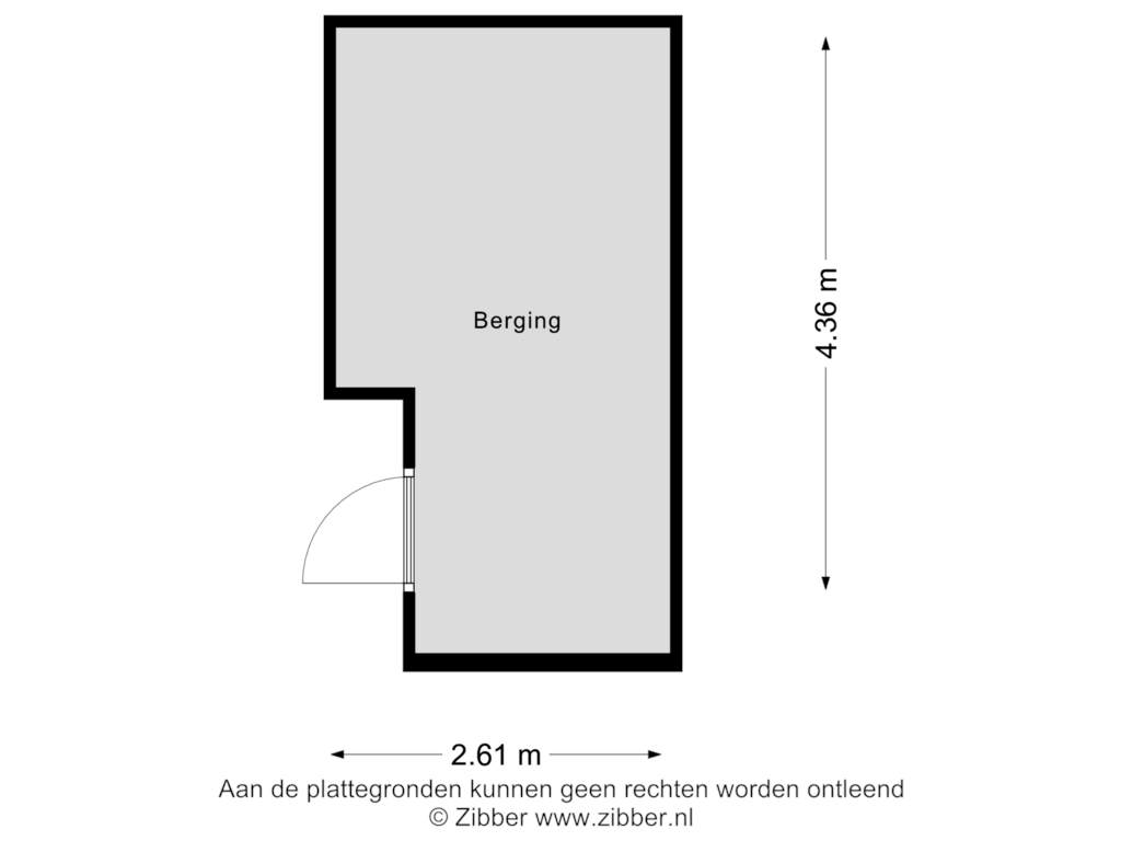 View floorplan of Berging of Vlasstraat 1-A