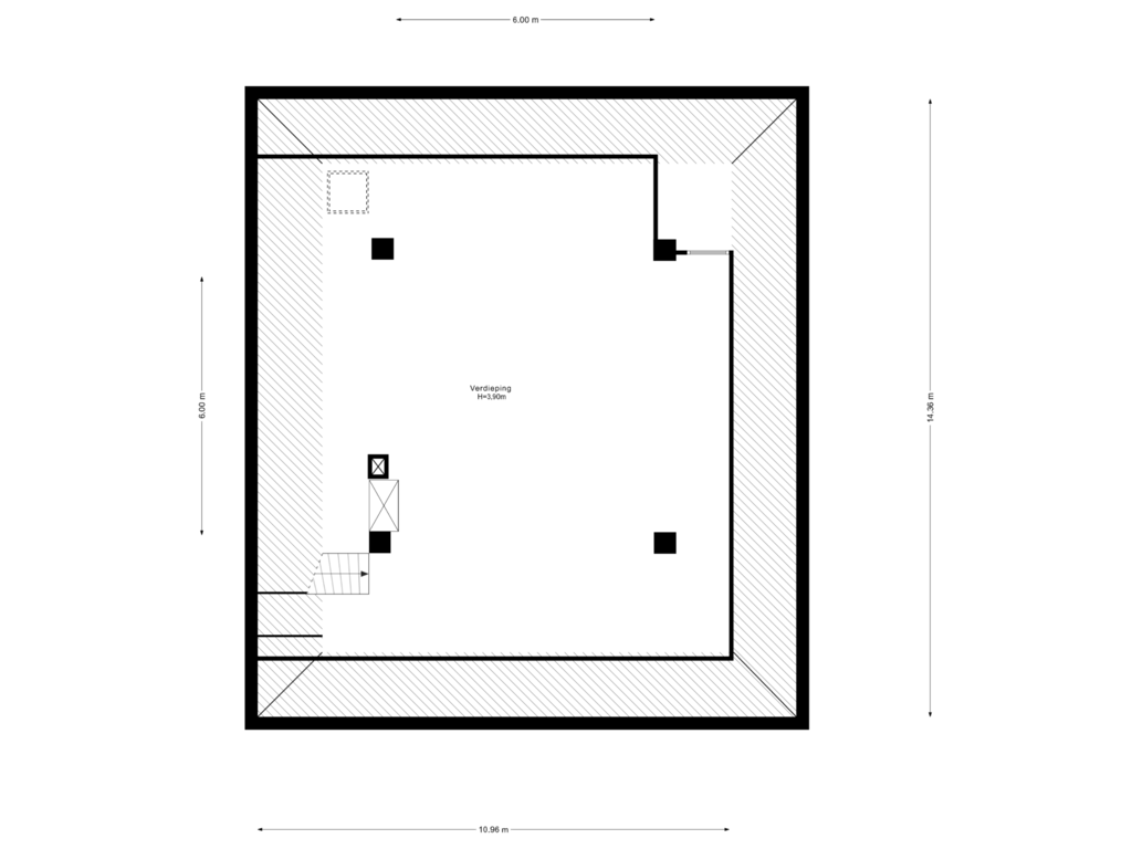 View floorplan of 1e Verdieping of Hoofdweg 130