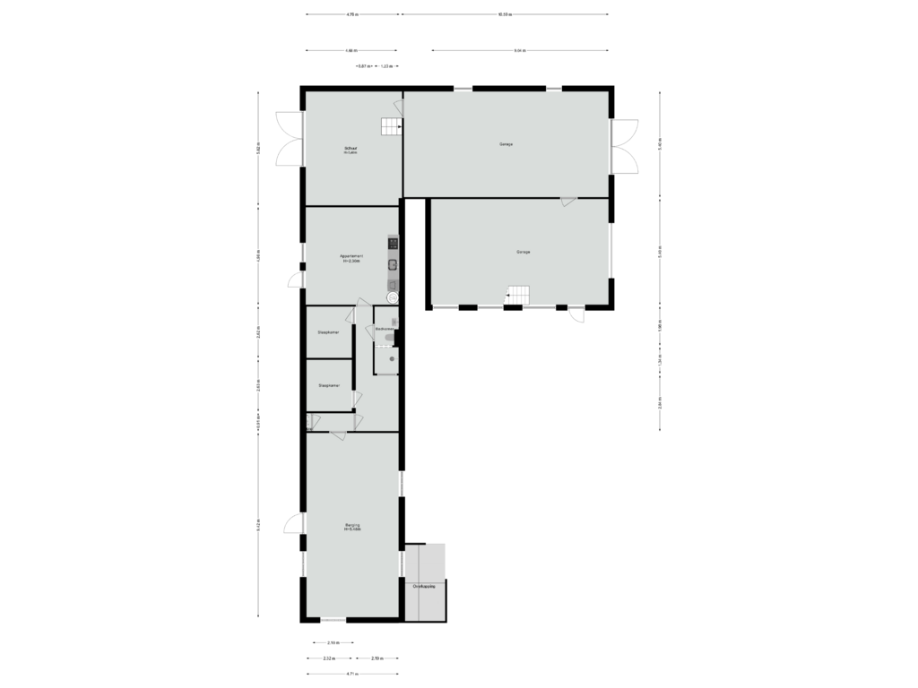 View floorplan of Bijgebouw Begane Grond of Hoofdweg 130