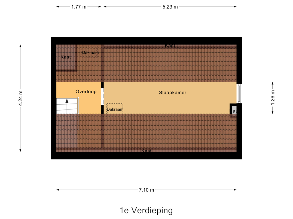 Bekijk plattegrond van 1e Verdieping van Steenweg 4