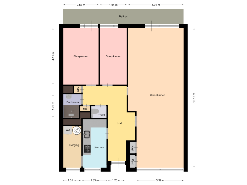 Bekijk plattegrond van First floor van Sint Annadal 11-F