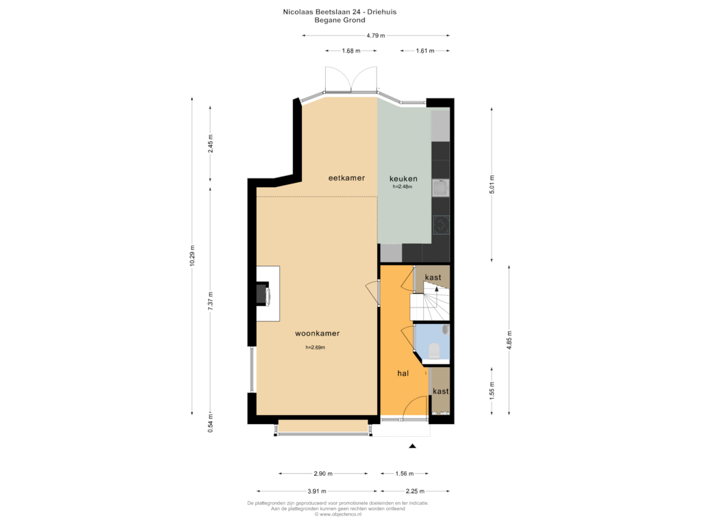 Bekijk plattegrond van BEGANE GROND van Nicolaas Beetslaan 24