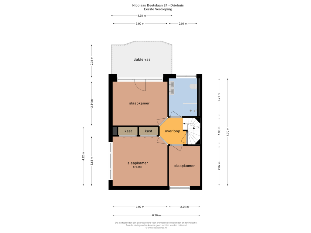 Bekijk plattegrond van EERSTE VERDIEPING van Nicolaas Beetslaan 24