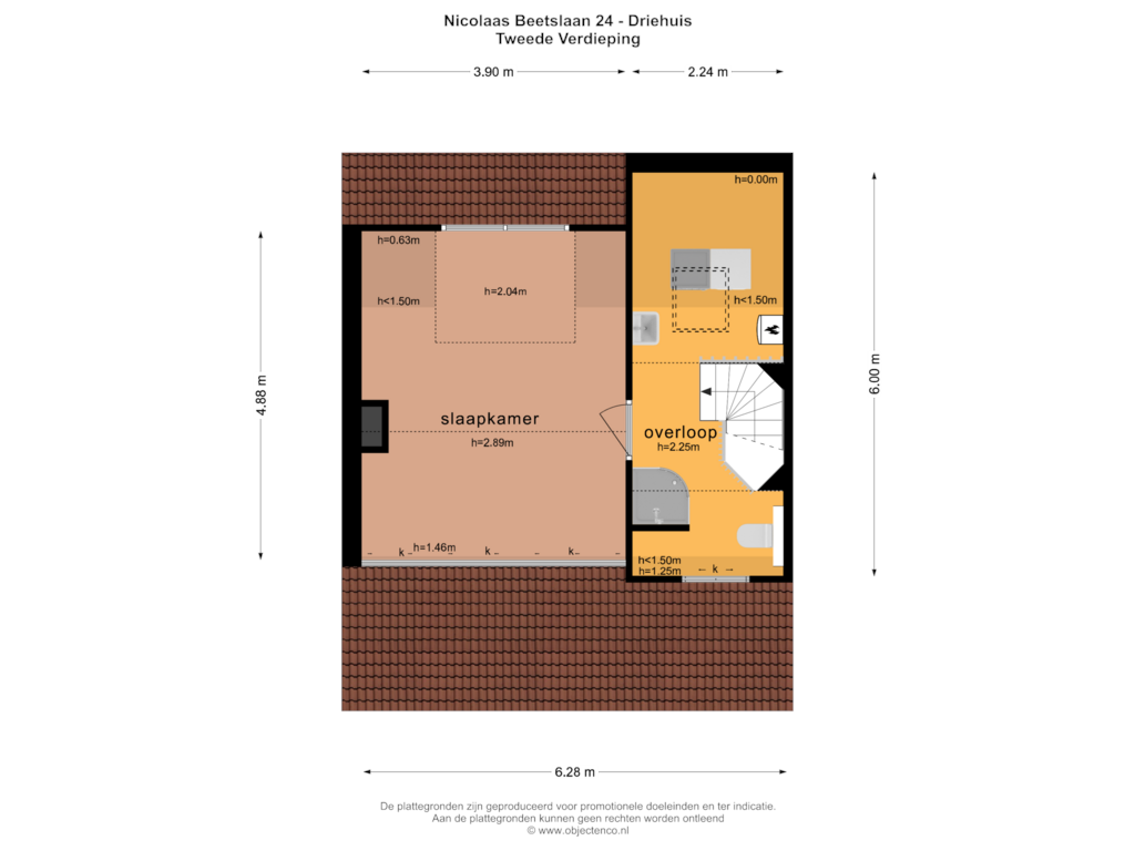 Bekijk plattegrond van TWEEDE VERDIEPING van Nicolaas Beetslaan 24