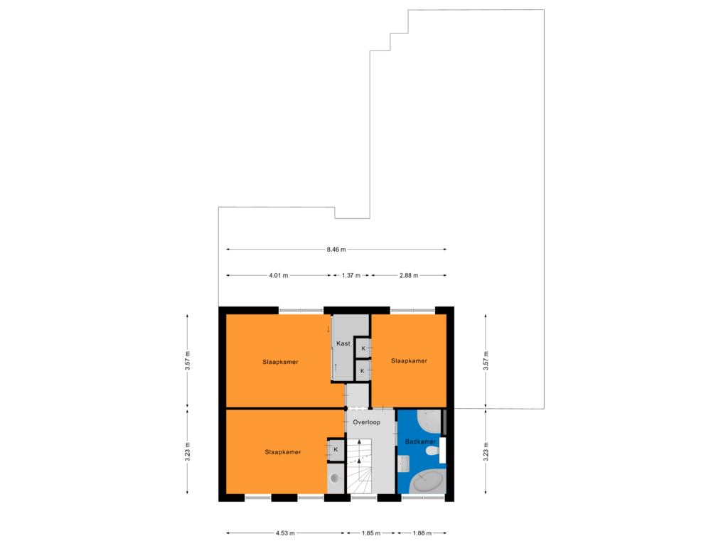 Bekijk plattegrond van Eerste Verdieping van Laan ten Habraken 2