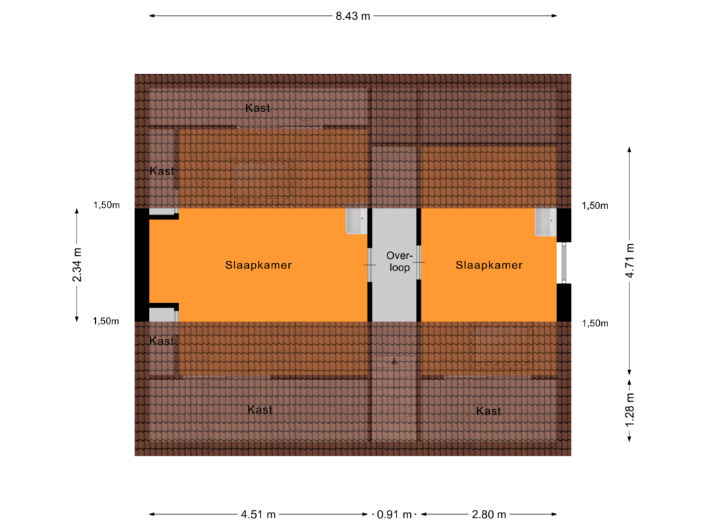 Bekijk plattegrond van Tweede Verdieping van Laan ten Habraken 2