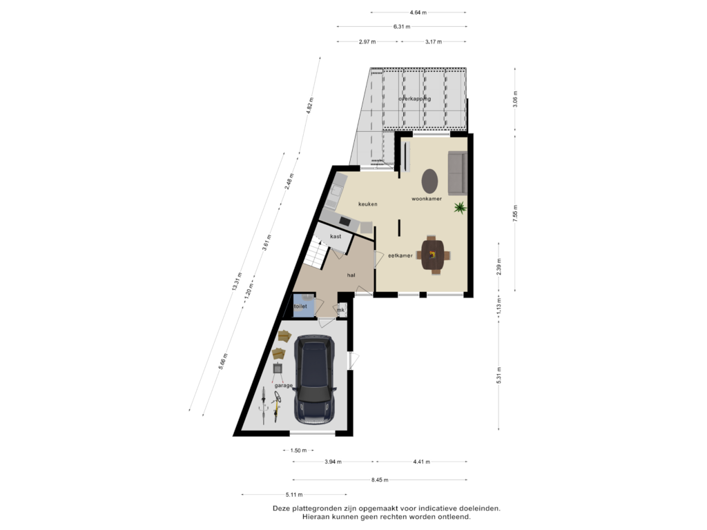 Bekijk plattegrond van Begane grond van Indrelaan 4