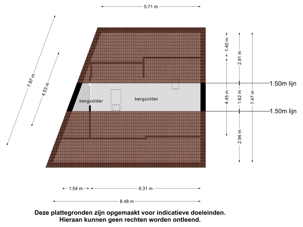 Bekijk plattegrond van 2e verdieping van Indrelaan 4