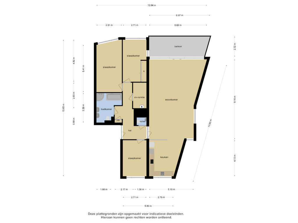 View floorplan of appartement of Randmeer 16