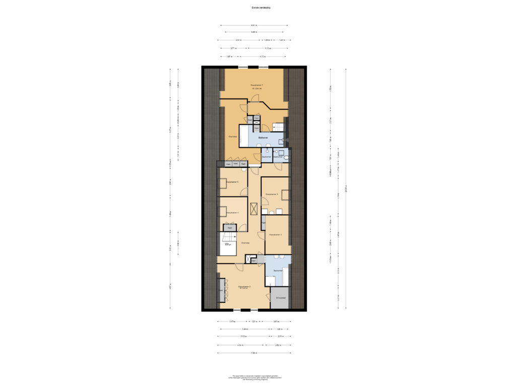 View floorplan of Eerste verdieping of Bellinkhofsdwarsweg 3