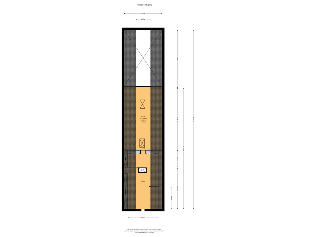 View floorplan of Tweede verdieping of Bellinkhofsdwarsweg 3