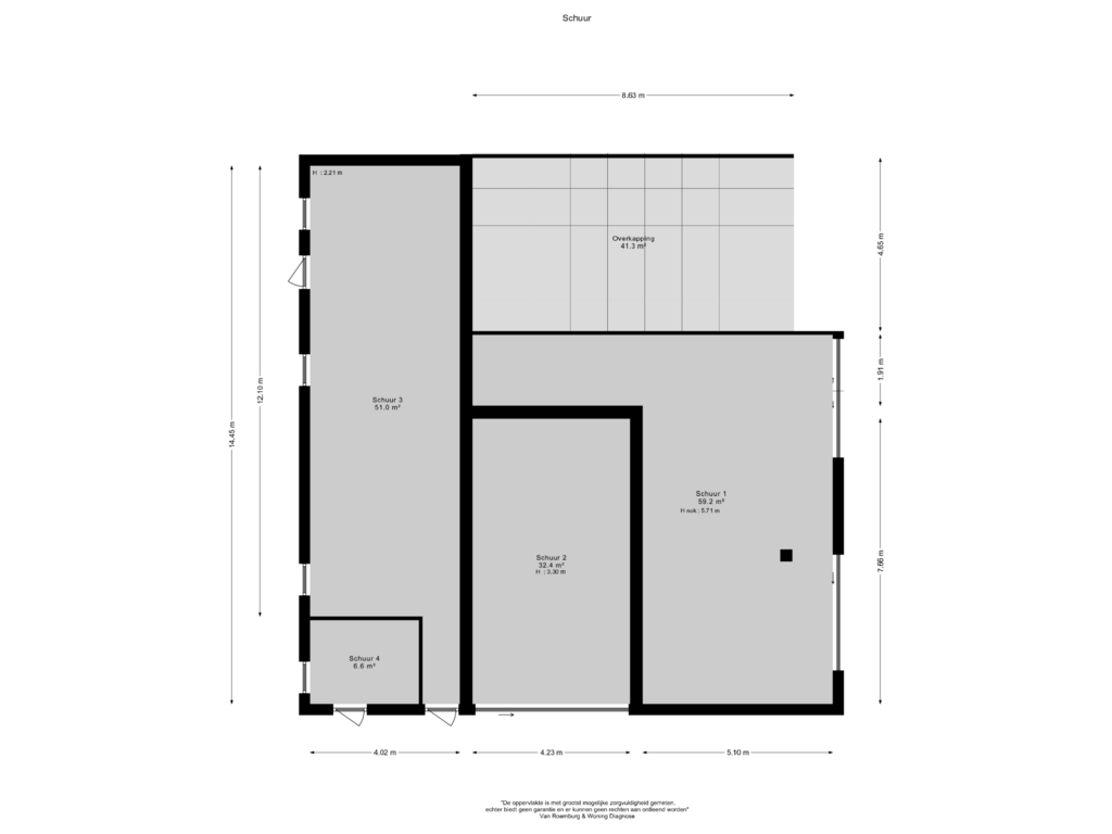 View floorplan of Schuur of Bellinkhofsdwarsweg 3