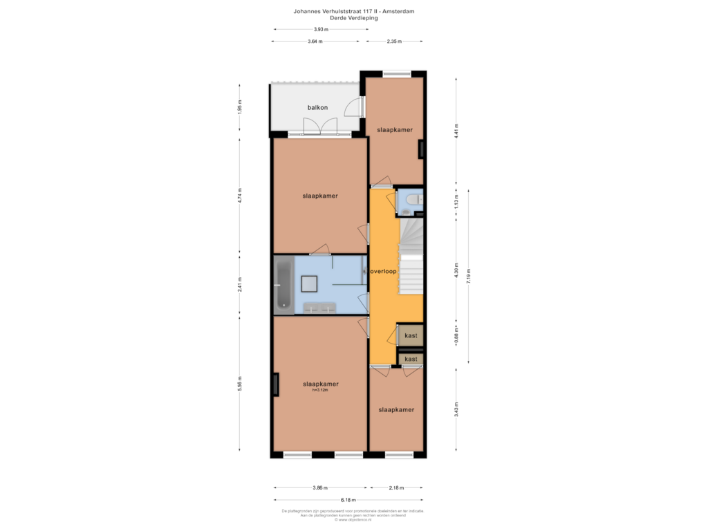 Bekijk plattegrond van DERDE VERDIEPING van Johannes Verhulststraat 117-2