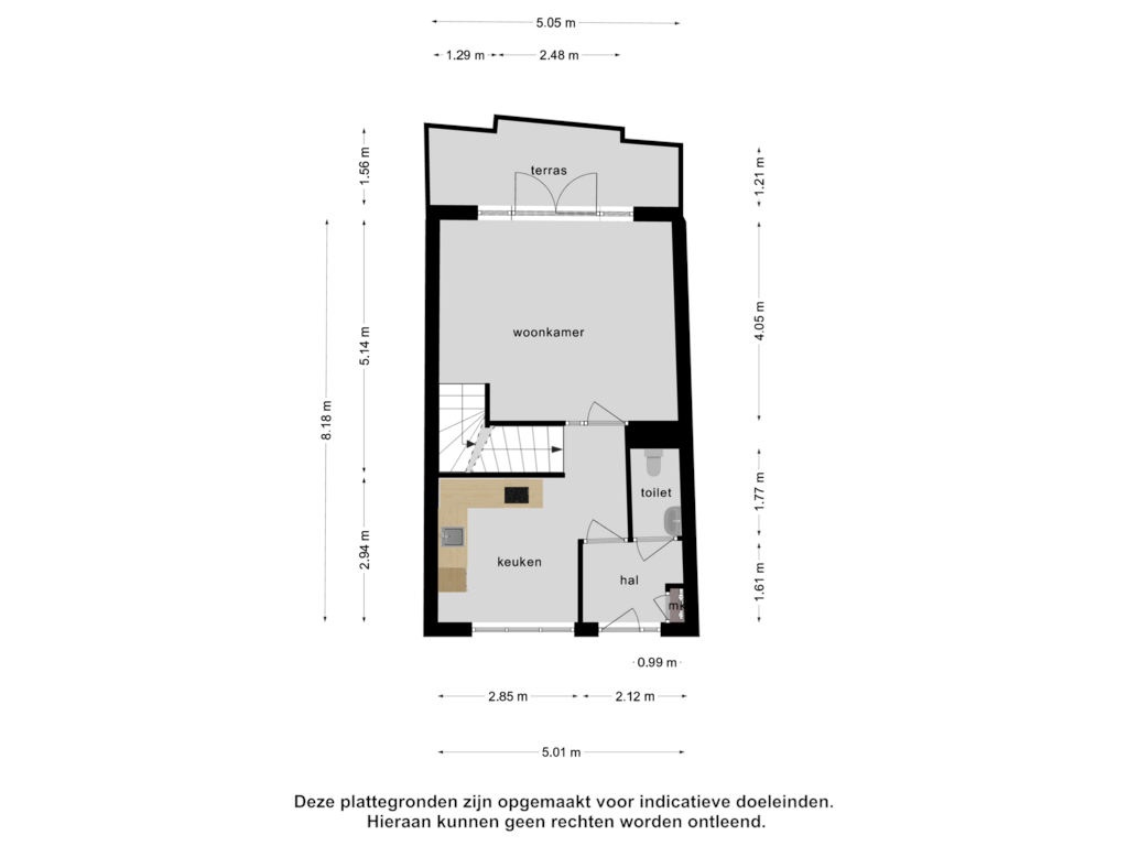 Bekijk plattegrond van Begane grond van Lange Kerkstraat 106