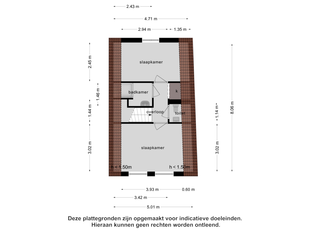 Bekijk plattegrond van 1e verdieping van Lange Kerkstraat 106