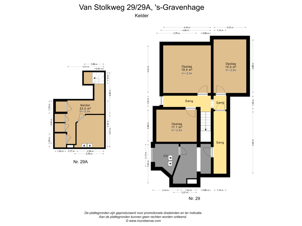 View floorplan of Kelder of Van Stolkweg 29-A