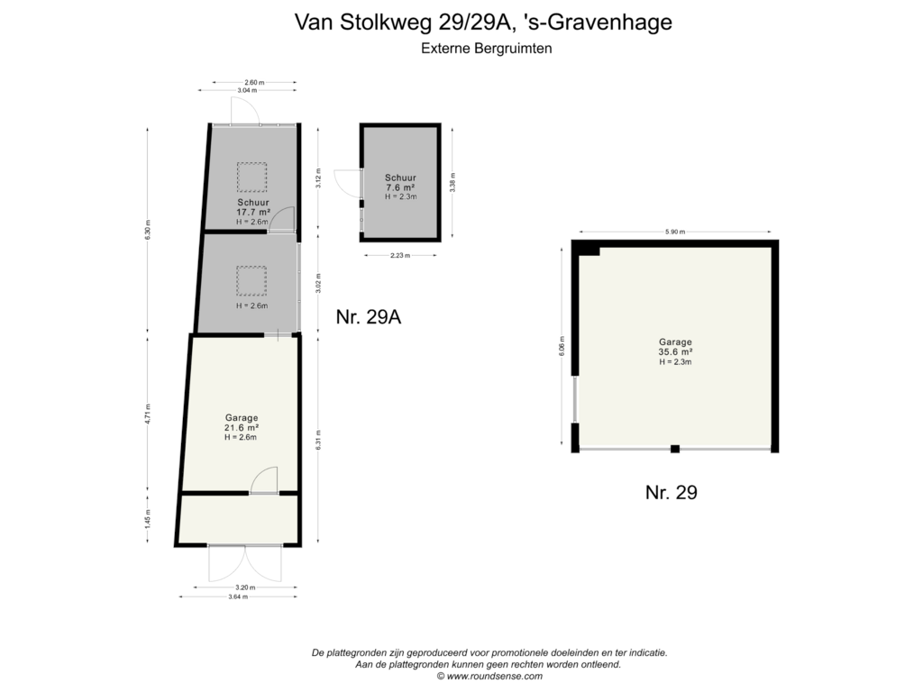 View floorplan of Externe Bergruimten of Van Stolkweg 29-A