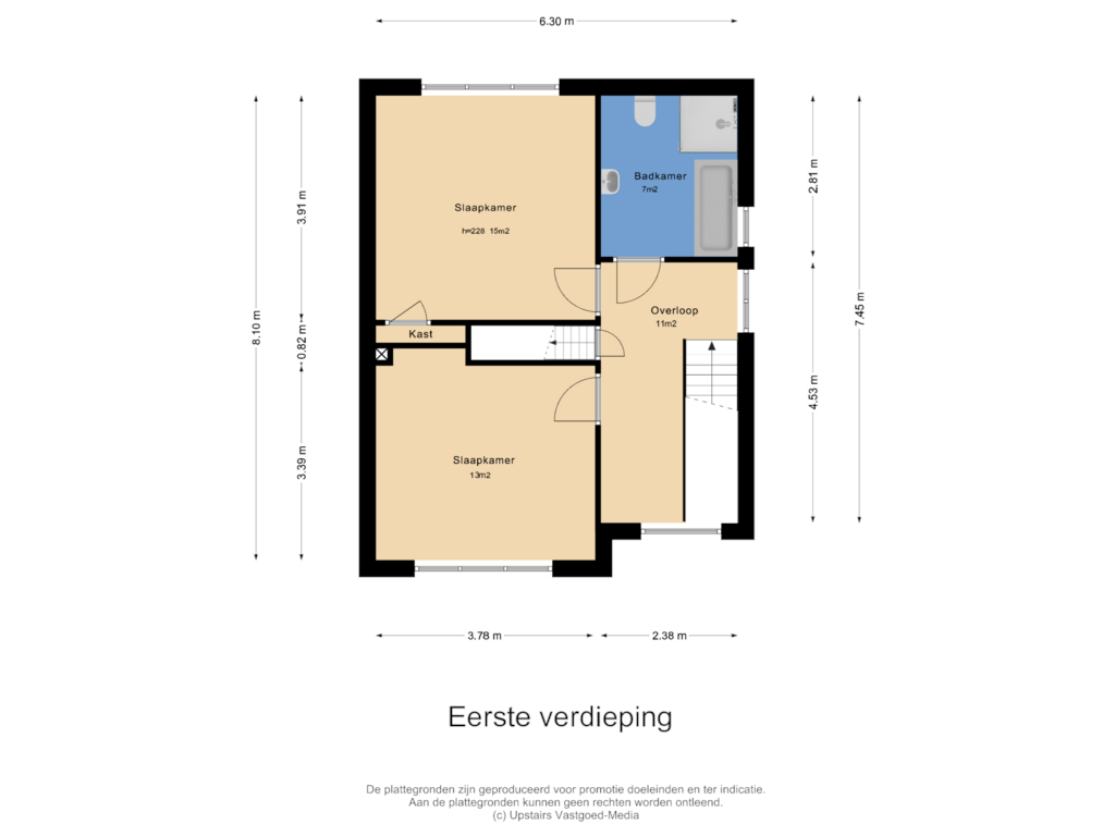 Bekijk plattegrond van Eerste verdieping van Vuursche Dreef 24