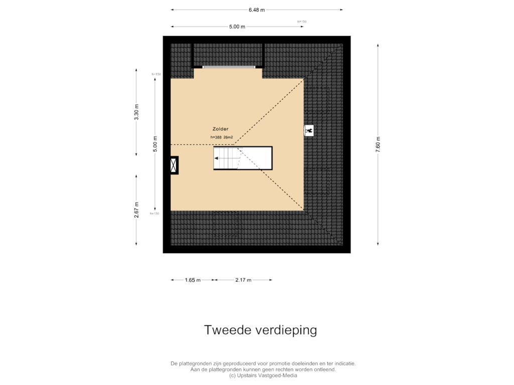 Bekijk plattegrond van Tweede verdieping van Vuursche Dreef 24