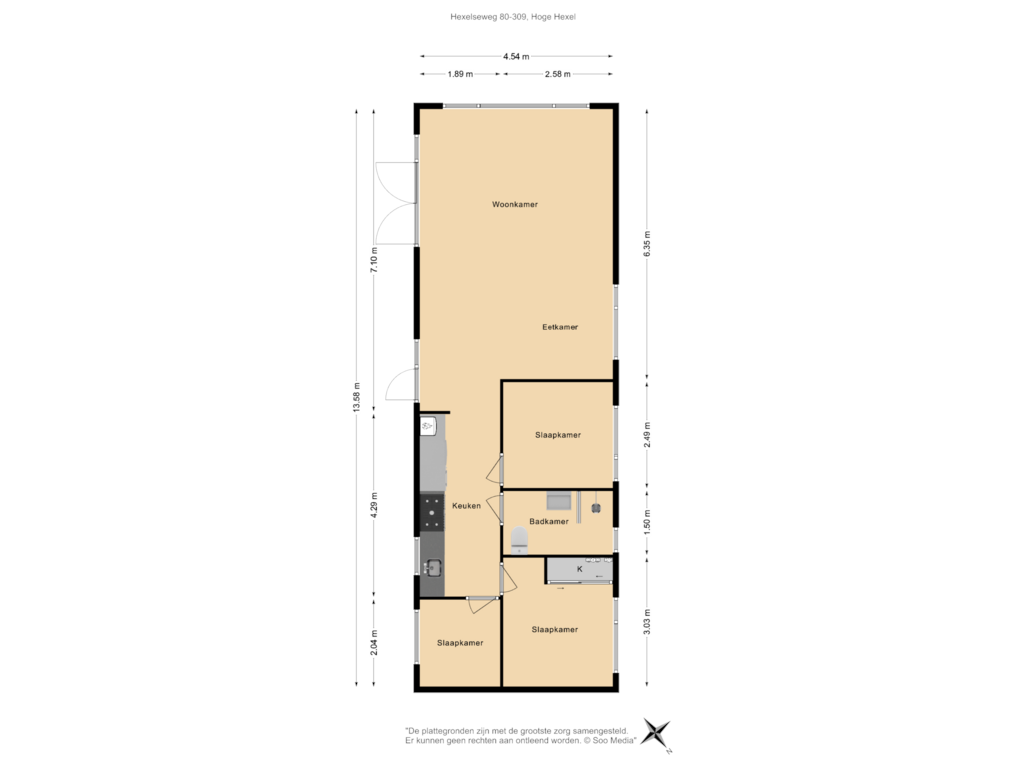 Bekijk plattegrond van Begane grond van Hexelseweg 80-Z335