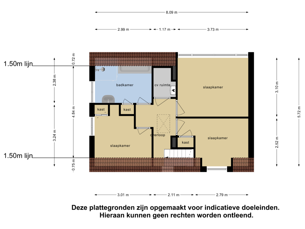 Bekijk plattegrond van Eerste Verdieping van Torrentinusstraat 6