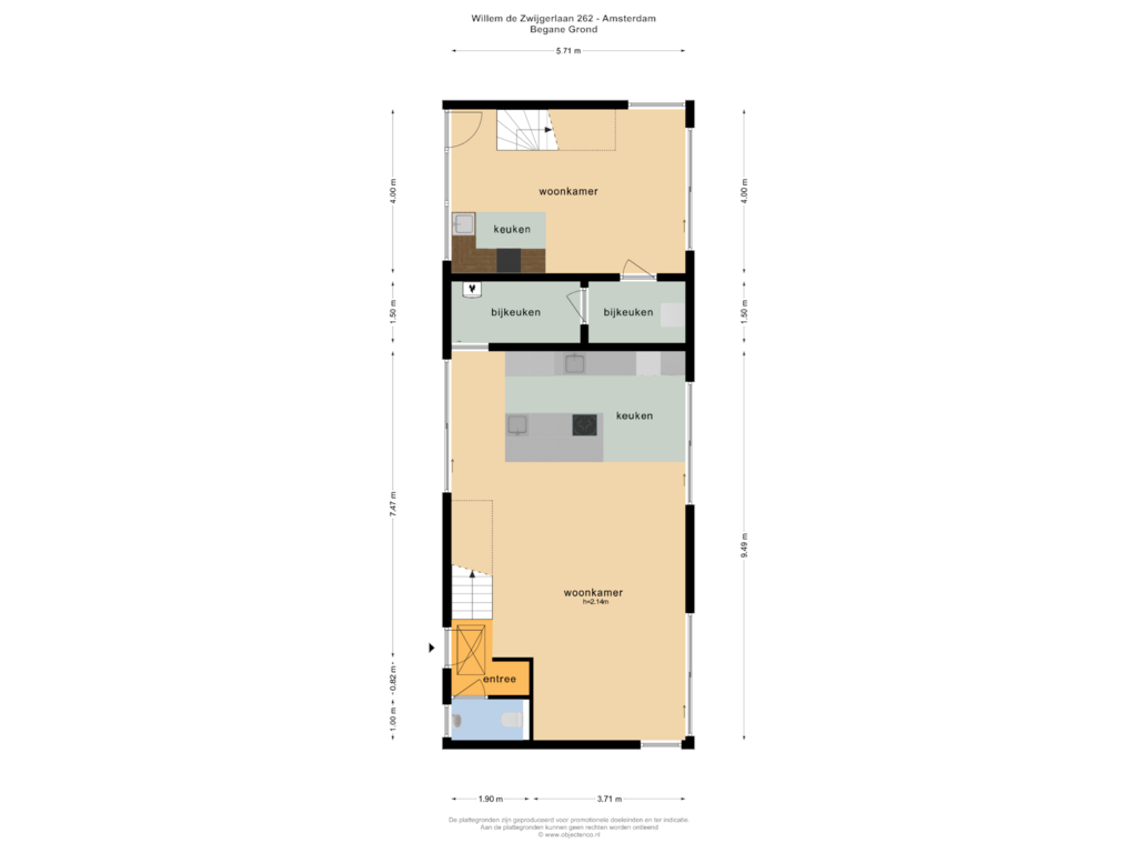 View floorplan of BEGANE GROND of Willem de Zwijgerlaan 262