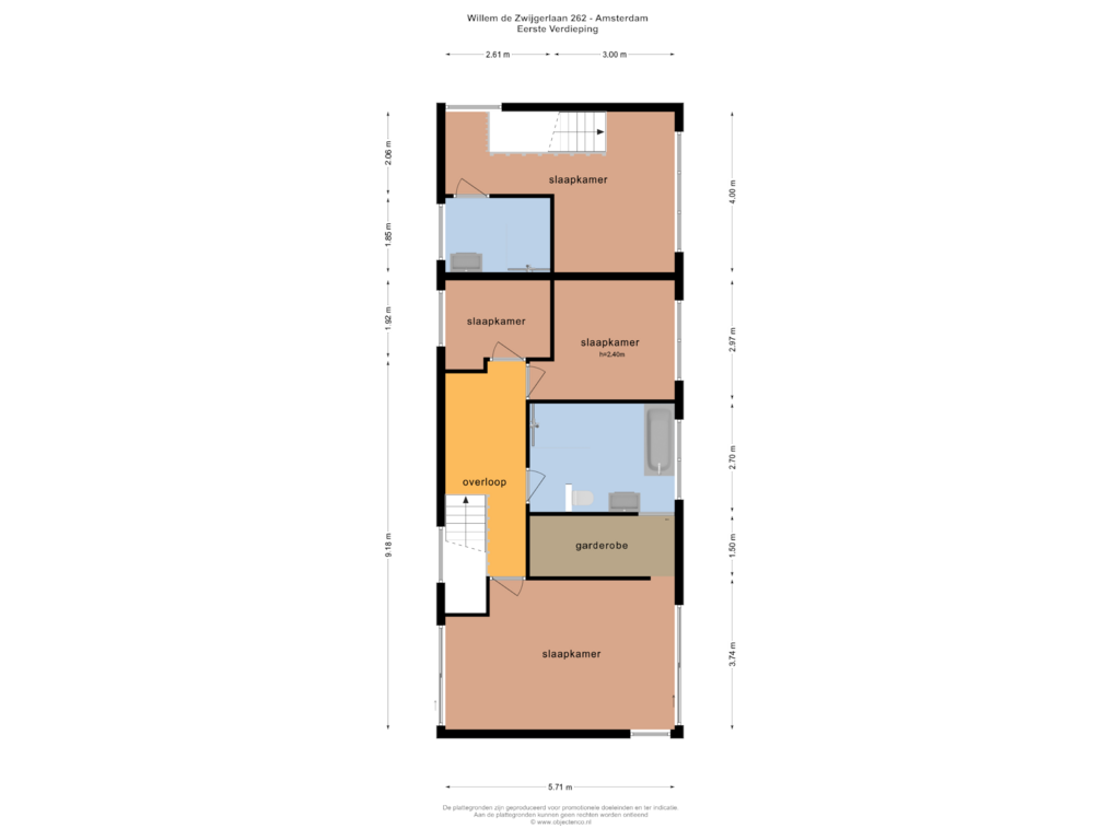 View floorplan of EERSTE VERDIEPING of Willem de Zwijgerlaan 262