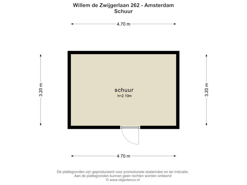 View floorplan of SCHUUR of Willem de Zwijgerlaan 262