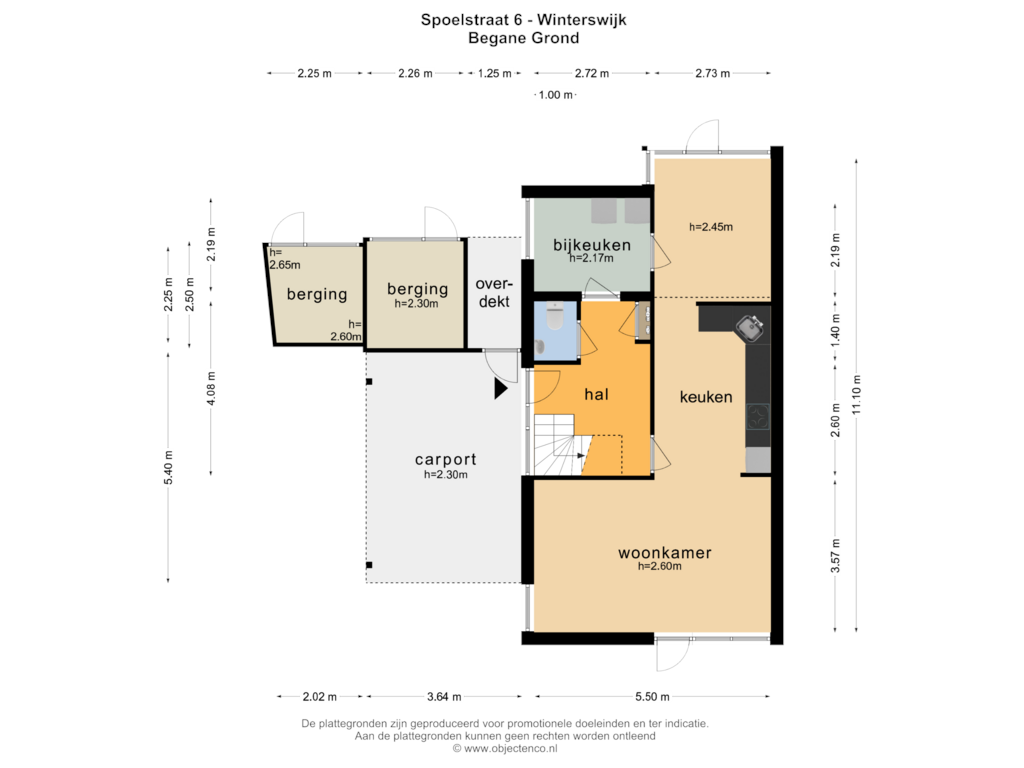 View floorplan of BEGANE GROND of Spoelstraat 6