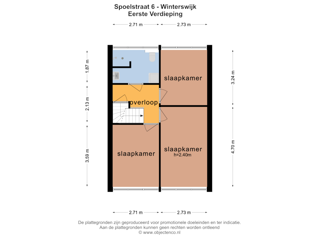 View floorplan of EERSTE VERDIEPING of Spoelstraat 6