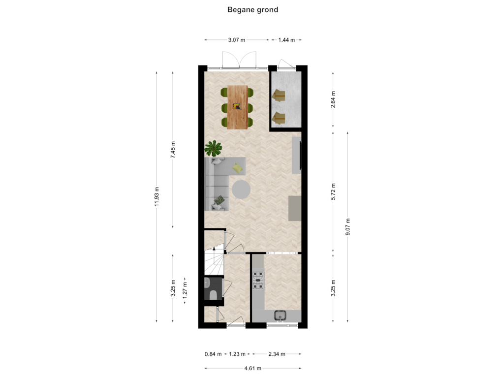 Bekijk plattegrond van Begane grond van Wilhelmina van Pruisenlaan 293